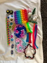 Juego de juguetes antiestrés para adultos y niños, cuerdas de mármol para aliviar el estrés, caja Figet