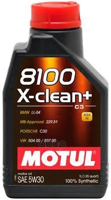 MOTUL Масло Моторное 5w30 Motul 1л Синтетика 8100 X-Clean Motul 106376