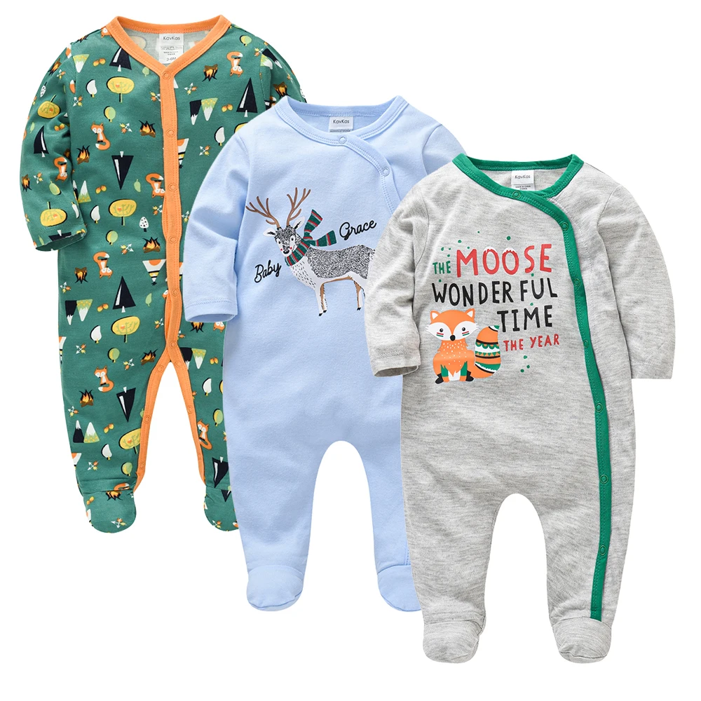 

3 шт., детский хлопковый комбинезон, на возраст 0-12 месяцев