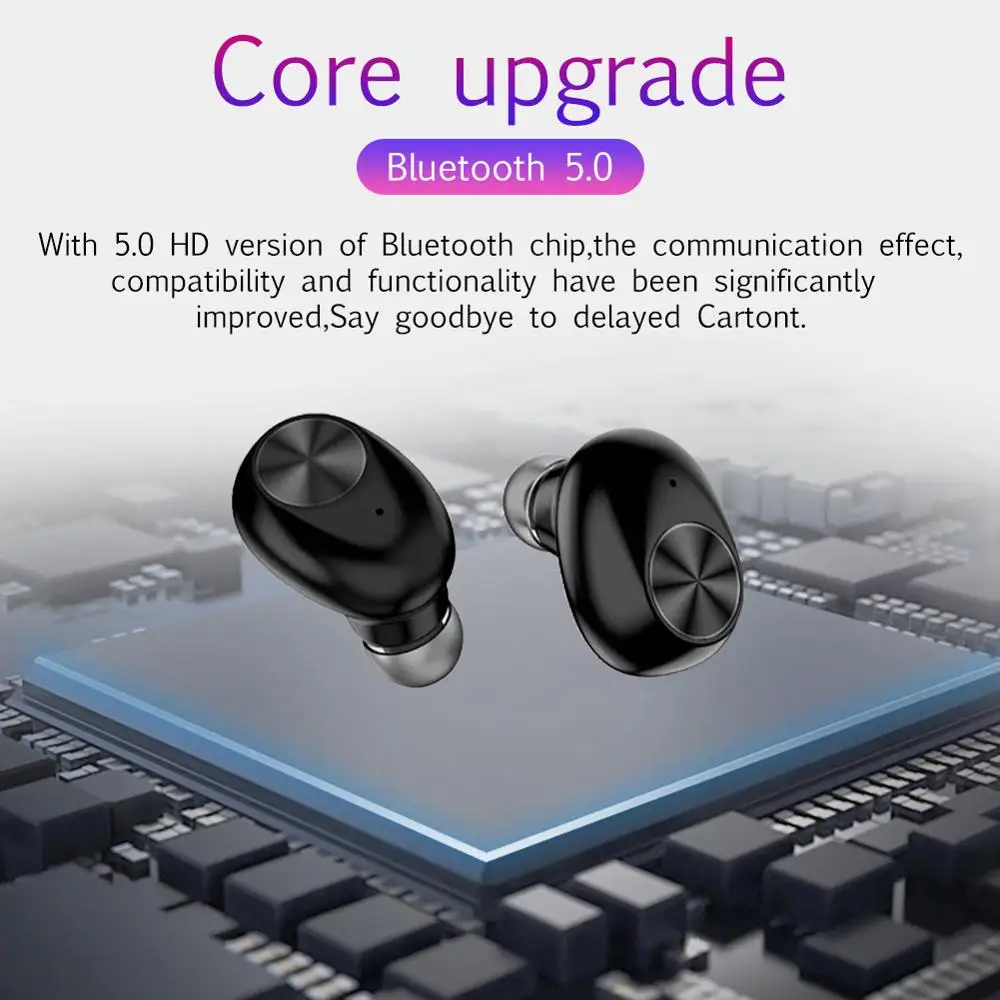 V6 TWS Bluetooth гарнитура 5,0 Беспроводной спортивные наушники с зарядный чехол Hands-free портативный стерео наушники легко носить с собой