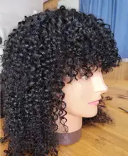 Rizado rizado mechones Pelo Rizado mongol mechones de cabello humano postizo mechones 100% Color Natural sin procesar del pelo humano que teje 3 ofertas de extensiones