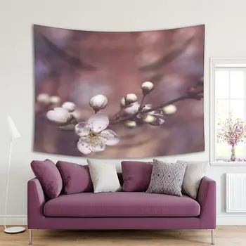 

Tapestry Cherry Blossoms Fruit Tree Blooms White Flowers in Spring Garden Floral Art Nature Theme Photo Printed