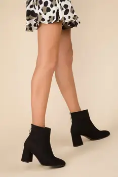 

SOHO Fashion Leather Boots Women Solid Square Heels Zipper Short Boots Shoes Ladies Patent Ankle Boots For Female Autumn 14034