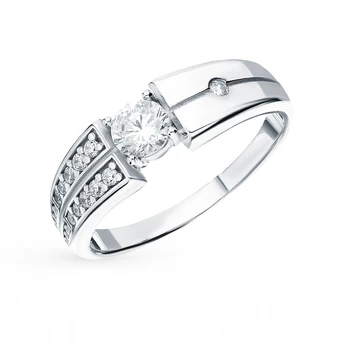

Silver ring with cubic zirconia sunlight
