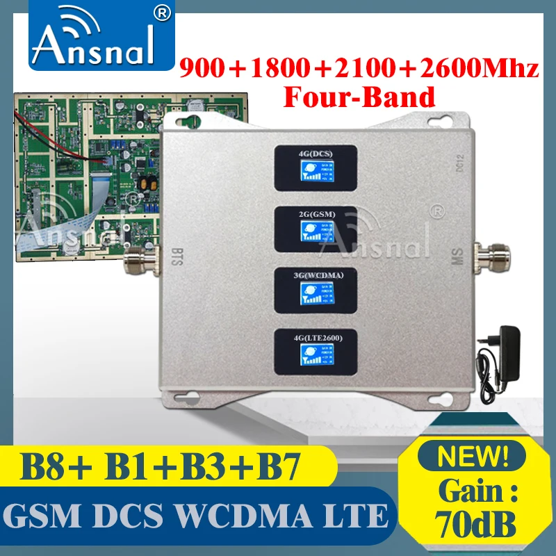 Four-Band 900 1800 2100 2600Mhz CellPhone Repeater