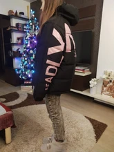 Winter Women Jackets Coat Parkas Padded-Down Print Female Cotton Hooded Warm HOT Letter