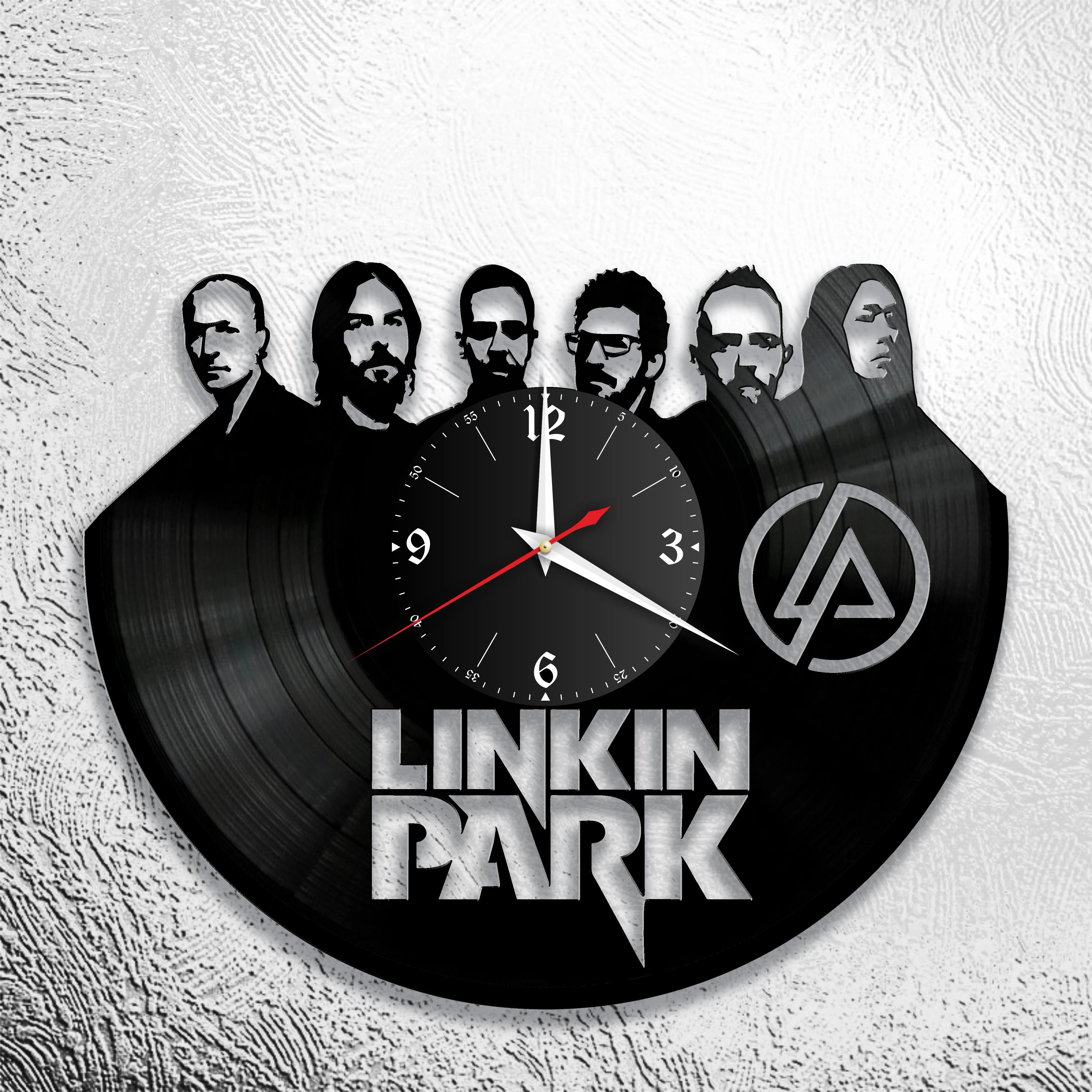 часы Linkin Park настенные ретро из виниловой пластинки с группой пластинка | Дом и сад
