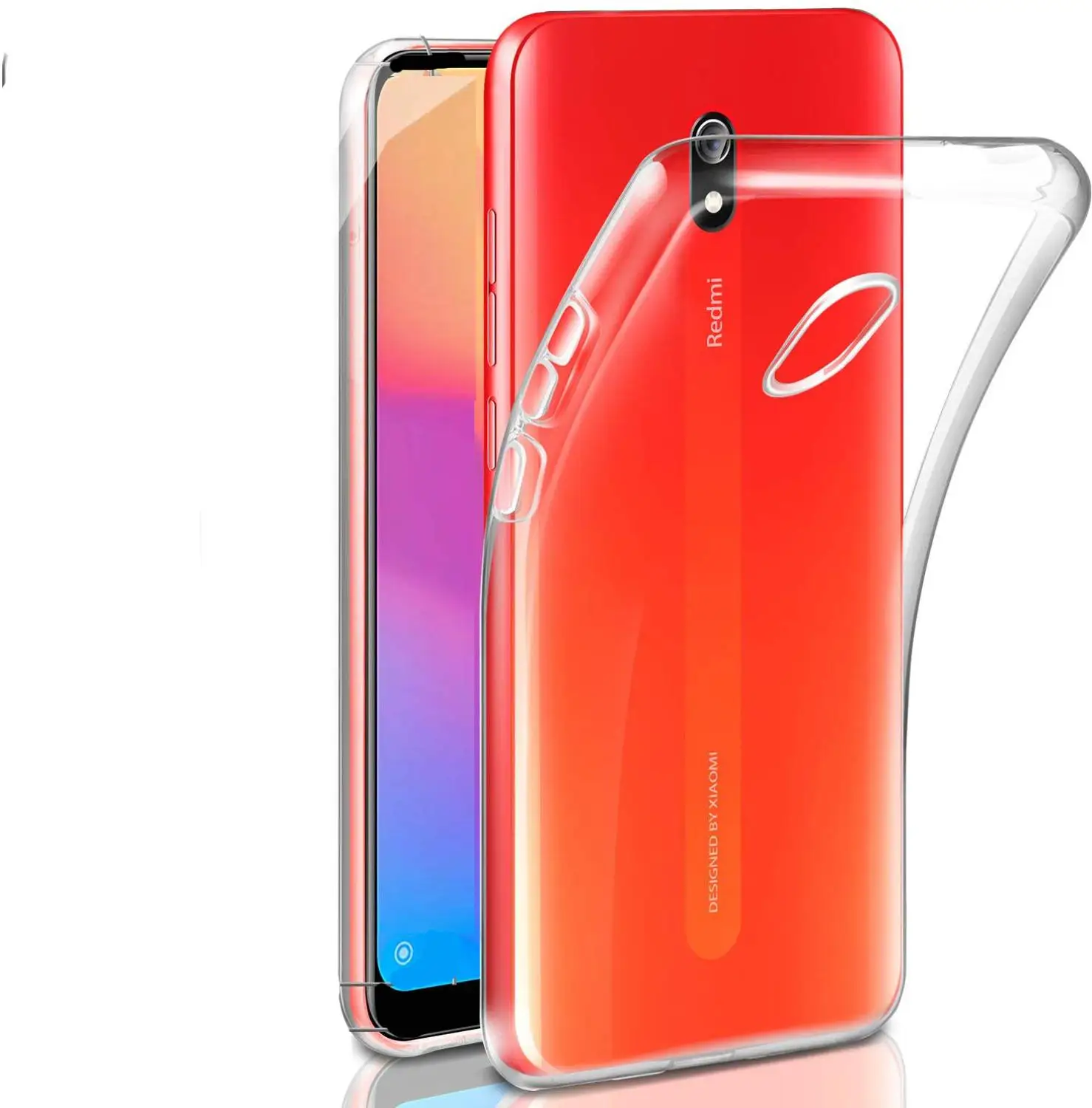 Чехол-подставка для Xiaomi Redmi 8A | прозрачный гель из ТПУ