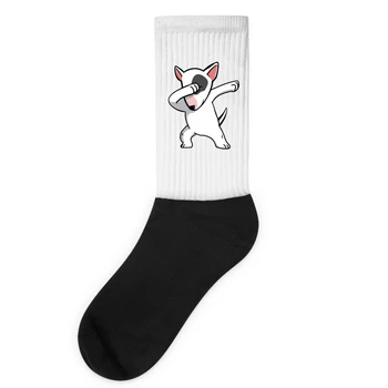 

English Bull Terrier Dabbing Socks, Funny Dog Dab Gift