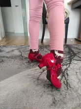 2020 nueva gran oferta zapatos de baile de cuero de princesa zapatos de fiesta de arco de color rojo sólido brillante zapatos de moda de tacón alto para niños