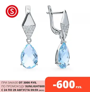

Silver earrings with Topaz and cubic zirconia sunlight sample 925 test