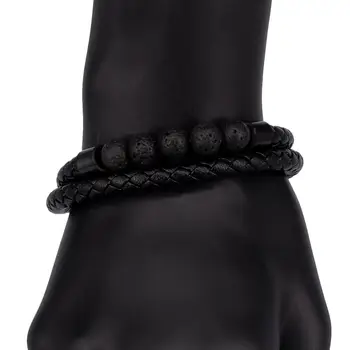 

Leather bracelet otokodesign 55286 (black, magnetic lock, genuine leather)