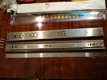 Track-Rail Hardware Sliding Furniture Cabinet KAK Soft Close 10--22-stainless-Steel Three-Section