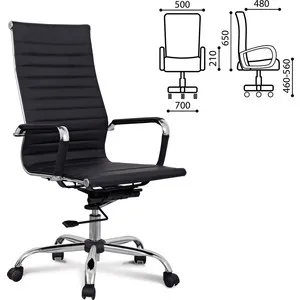 

Office chair brabix energy ex-509 recycled leather chrome black 530862