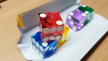 Casino Dice 19mm Numbers Clear Translucent 5pcs of with Razor-Edges And Matching Serial
