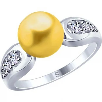 

Esthete ring with pearls and cubic zirconia