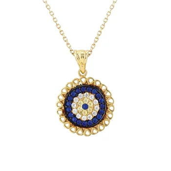 

Evil eye Gold Necklace 01-330-KSNY043