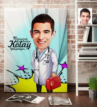 

Personalized Mr Doctor Cartoon Canvas Table (70x100 cm.) 6 Special Design Fun Gift personalized Is Color
