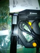 DEKO-pistola de aparejos y grapadora eléctrica, DKET02, grapa de muebles, para marco con grapas y herramienta de carpintería