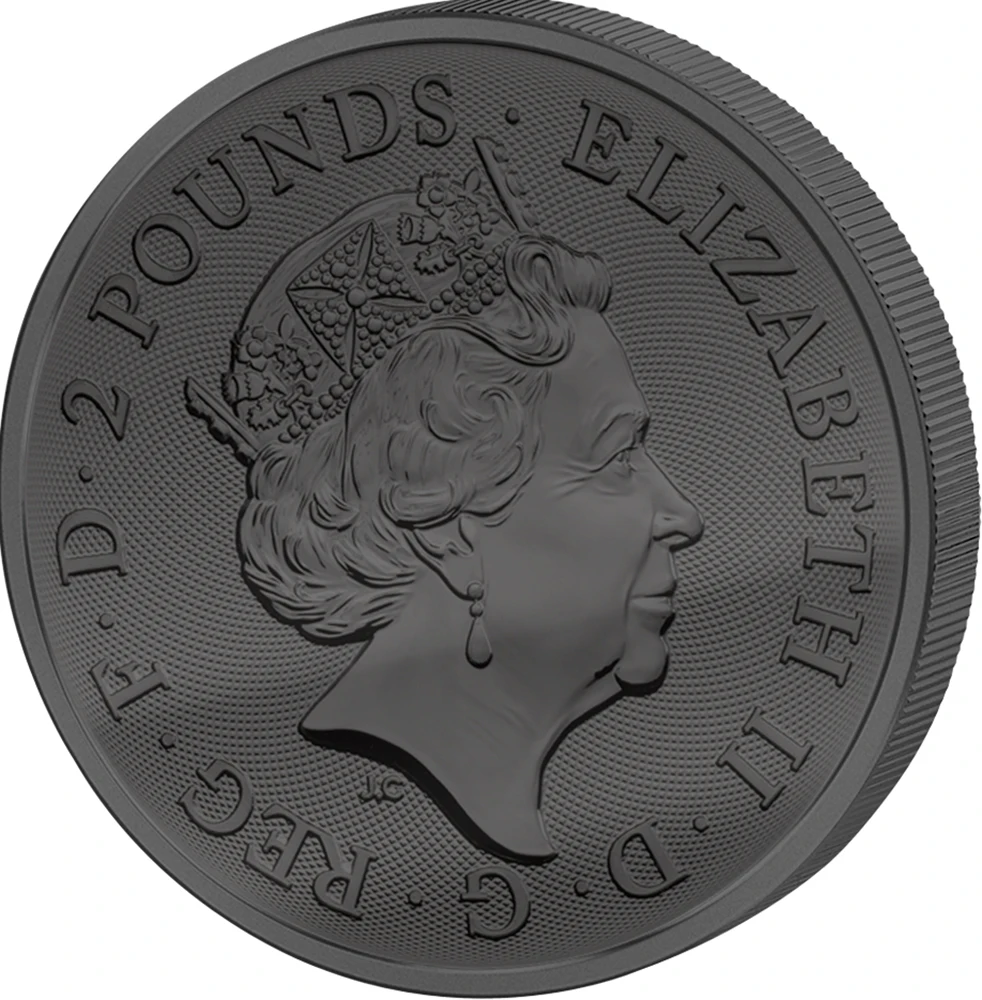 Год Собаки Золотой Enigma 1 Oz Серебряная монета 2 фунтов Великобритания
