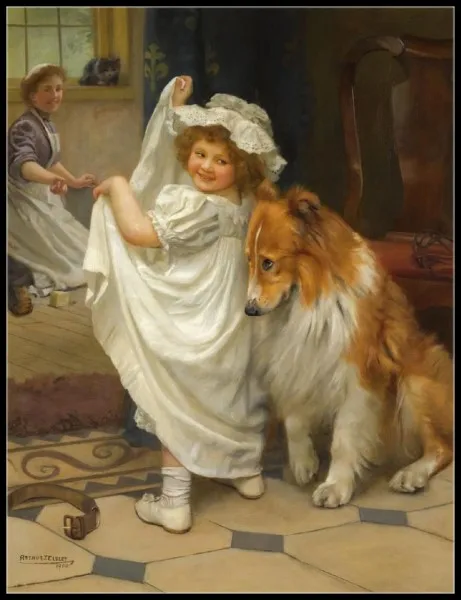 182w x 238h Counted Cross Stitch Kits Needlework Embroidery- 14 ct Aida DMC Color DIY Arts Handmade Home Decor- Girl with Puppy Collection - Цвет: 182w x 238h