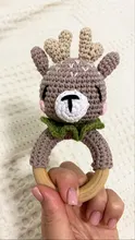 Baby Rattle Bells Pacifier Dummy-Clips Teething-Bracelet Rodent Play Crochet Elephant