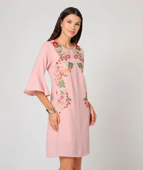 

Flower embroidery Dress elegant short dresses for stepping out be night to go to an event pink Colour