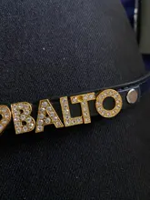 DIY Bling Personalized Dog Collar Rhinestones Leather Free Name Small Medium Pet