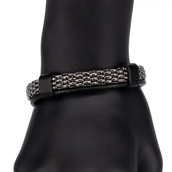 

Leather bracelet otokodesign 55454 (silver, magnetic lock, genuine leather)