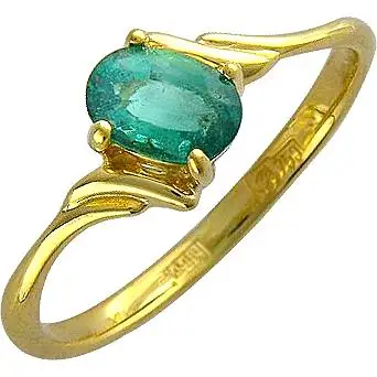 

Esthete ring with 1 Emerald in 750 Yellow Gold