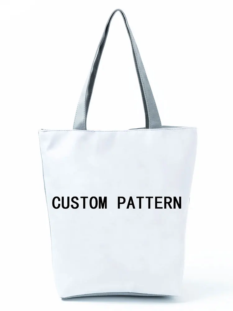 Cartoon Cat Pattern Canvas Tote Bag Handles for Women Cute Aesthetic Beach Tote  Bag Reusable Tote Bag For Shopping Cute Pattern Gift Bag 