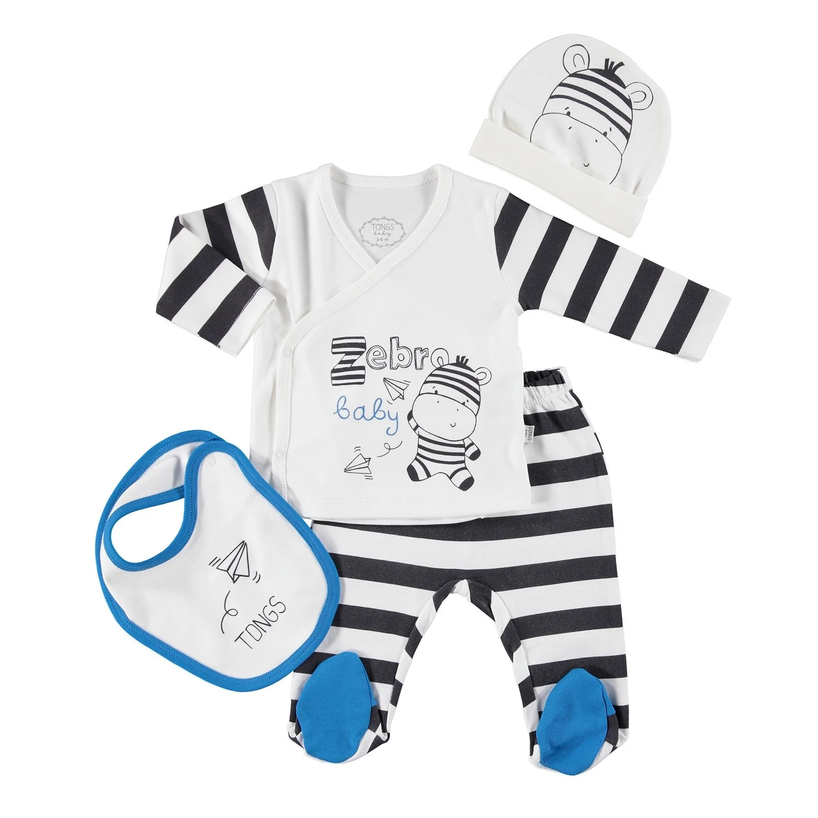 

ebebek Tongs Baby Zebra Bodysuits Set