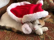 Pet Dog Cat Costume Christmas Antlers Hat Cloak Halloween Disguise Clothes For Cats Small