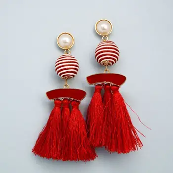

Earrings jewelery brushes (Lock-carnations, jewelery alloy, red) 52491