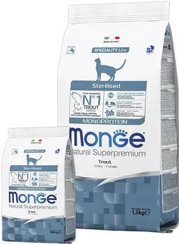 

Monge cat monoprotein sterilised trout food стерилизованных cats, 10 kg