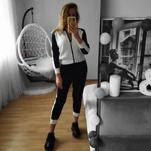 Tracksuits Women Cardigan Sweater Waist-Pants Spring Two-Piece-Sets Knitted White Fashion