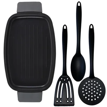 

Cast aluminium grill (32 cm) with 3 utensils in nylon suitable for induction BERGNER Essence collection