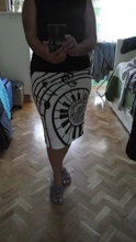 Ladies Skirts KYKU White Vintage Womens Brand Pencil-Sundresses Black Casual Print Note