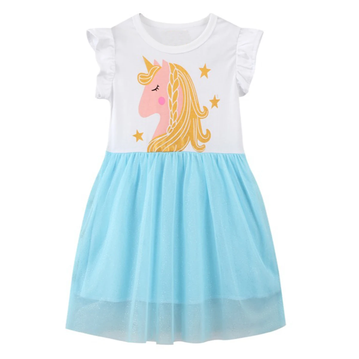 Cotone Rosa A Manica Corta Stampa Animale Bambini Abo Da Bambina Abbigliamento Casual - Foto 2