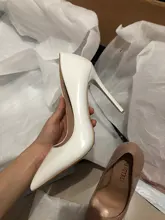 Zapatos de charol conciso para mujer, tacones de oficina puntiagudos, sexys, para fiesta, boda, poco profundos, Color Rojo