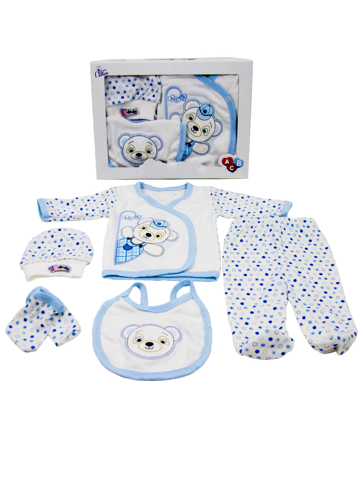

Newborn Baby Clothing Set Real Cotton 0 With 3 Months 5 Pcs Baby Boy Hat Gloves Footed Pants Baby Kimono Bib Made In Turkey