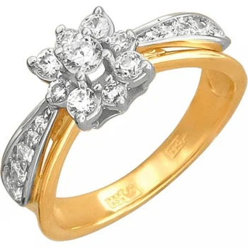 

Esthete ring with 19 cubic zirconia combined gold