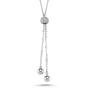 

Angemiel 925 Silver Rhodium Plated Zircon Cubic Zirconia Adjustable Necklace