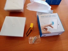 AXUS estándar de la UE Tuya vida inteligente 1 pandilla 1 manera WiFi pared Interruptor táctil para luz de Google para Google casa Alexa Control de voz No necesita Neutral