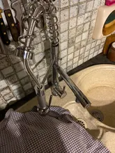 QUYANRE Grifo de cocina con resorte Blackend, pulverizador lateral extraíble, grifo mezclador con mango doble, grifo de fregadero con rotación de 360 para Cocina