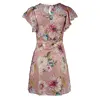 Платье женское летнее с цветочным принтом кружевное модное сексуальное рукав-бабочка повседневное приталенное dress 250520 ► Фото 2/6