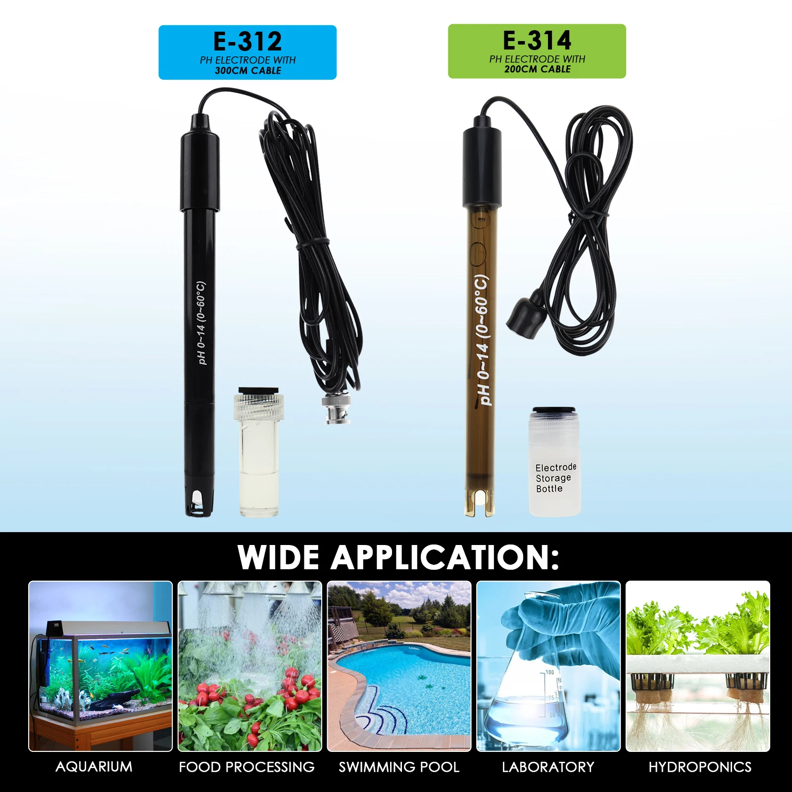 PH Electrode Sensor Probe Factory Industry Experiment Laboratory Pool Water Analyzer PH Meter Tester PH Probe BNC Connector 2