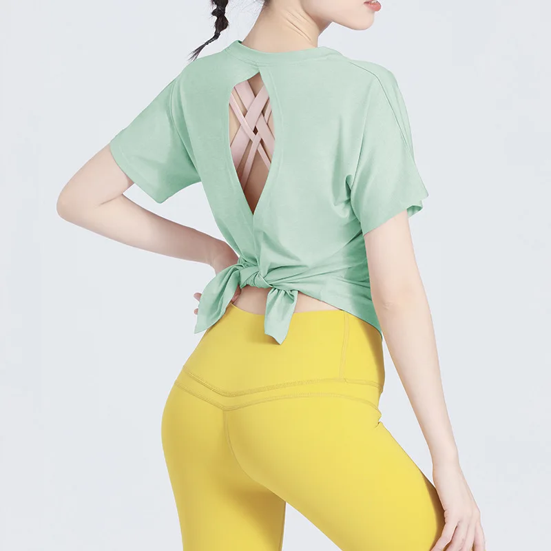 2024 موضة ربيع وصيف جديد ملابس لليوجا قميص قصير ال...