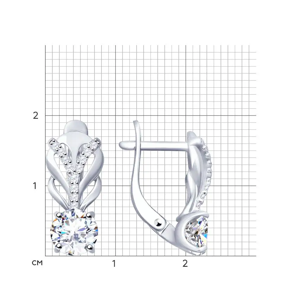 Серьги SOKOLOV из серебра со Swarovski Zirconia