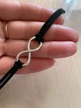 OBSEDE-pulsera de cuero tejido a mano con cuerda infinity para mujer, Color plateado, cuero de terciopelo coreano, 15 colores